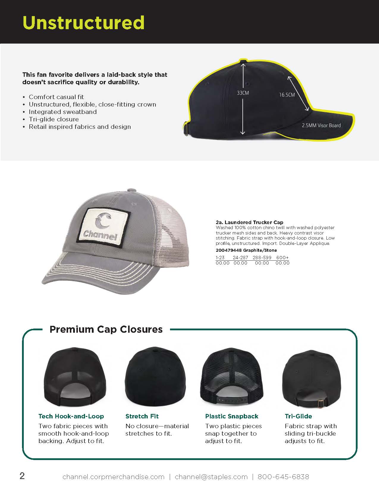 Catalog page 02 featuring hats collection overview